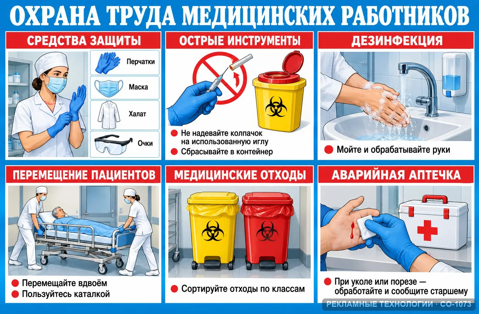 Стенд «Медицинские работники» по охране труда, СО-1073