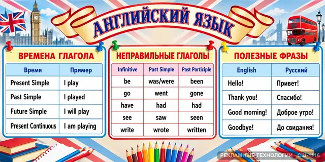 СШ-1116 · Английский язык — большой стенд