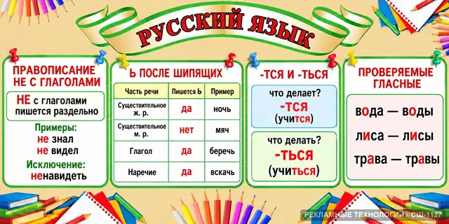 СШ-1127 · Русский язык — орфограммы