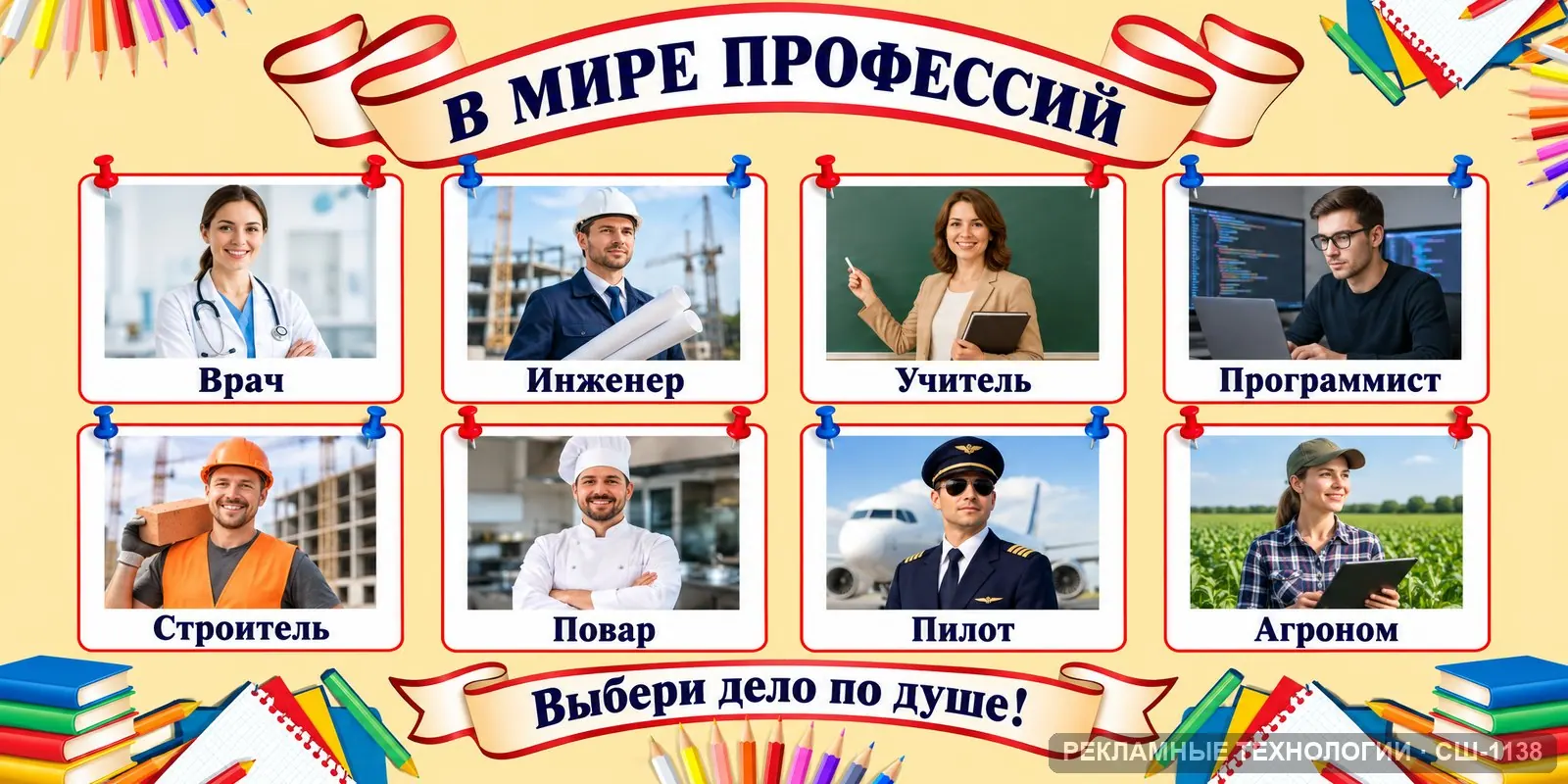 Стенд «Профориентация» для школы, СШ-1138