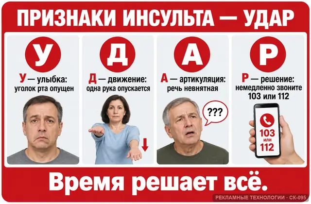 СК-095 · Признаки инсульта