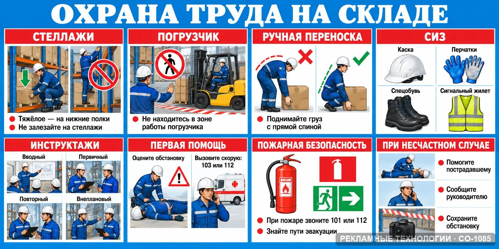 Уголок охраны труда — склад, СО-1085