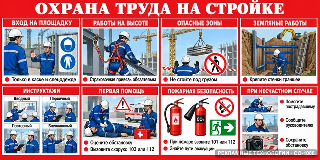 СО-1086 · Уголок охраны труда — стройка