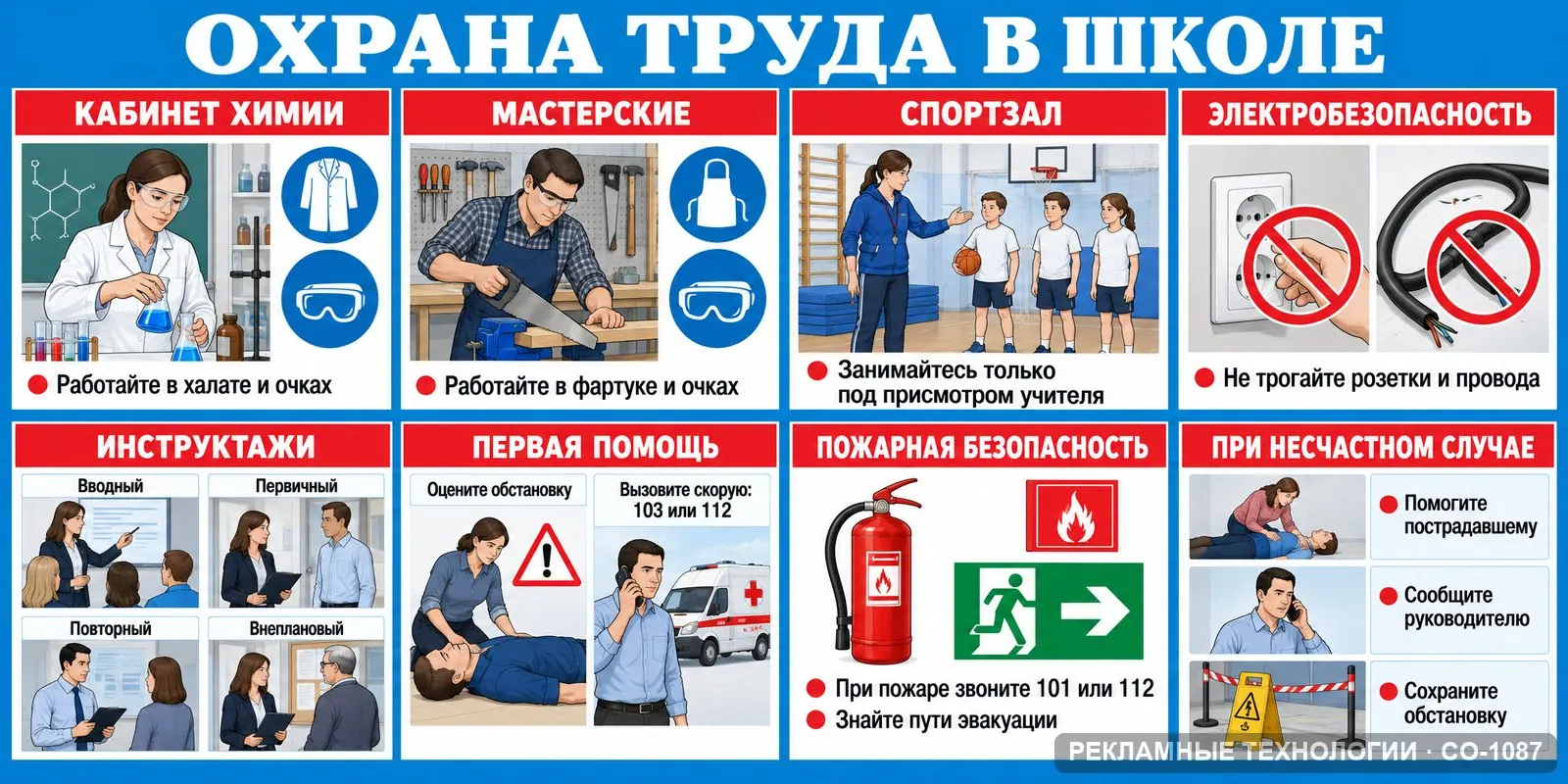 Уголок охраны труда — школа, СО-1087