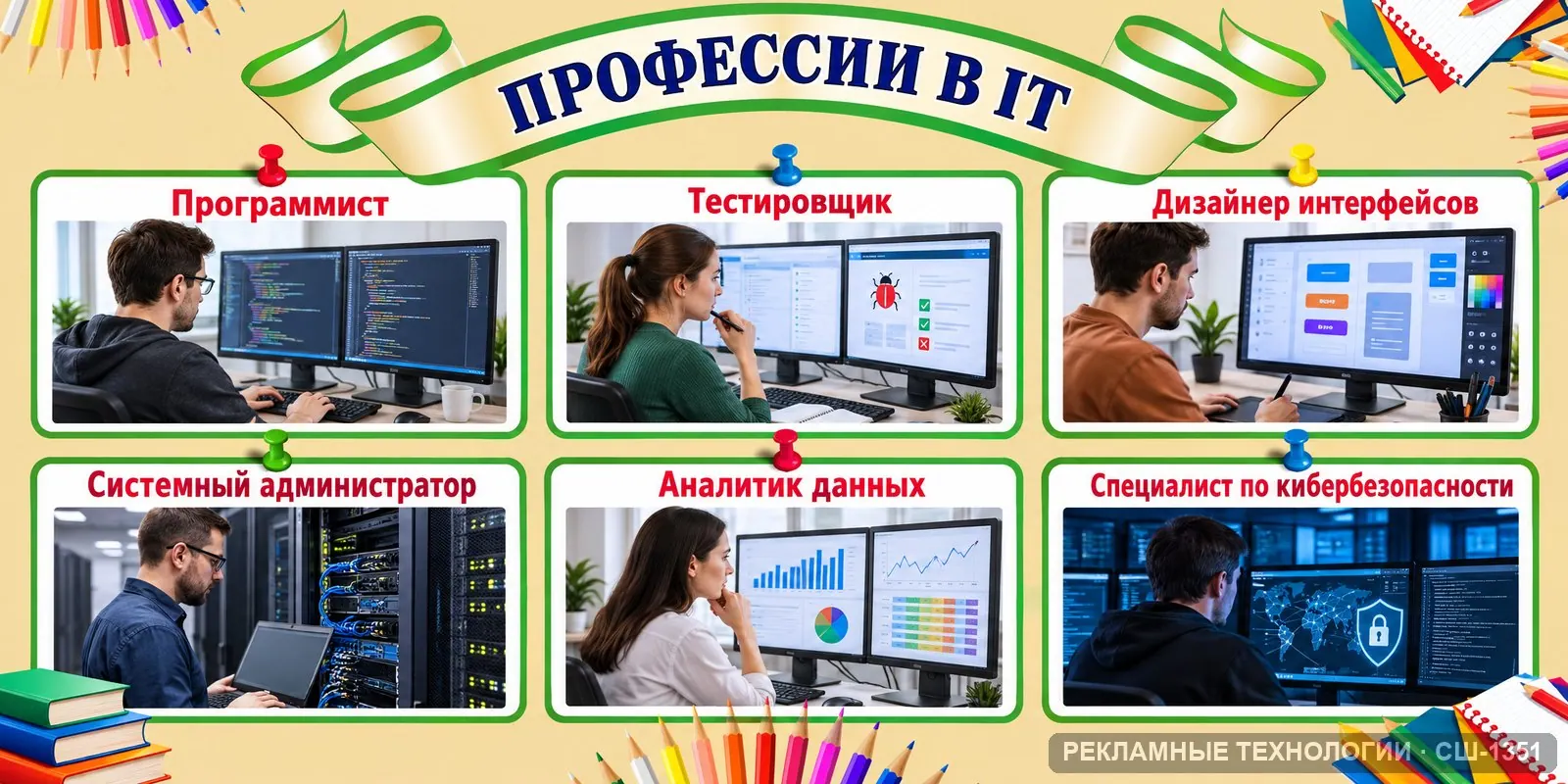 Стенд «Информатика — профессии IT» для школы, СШ-1351