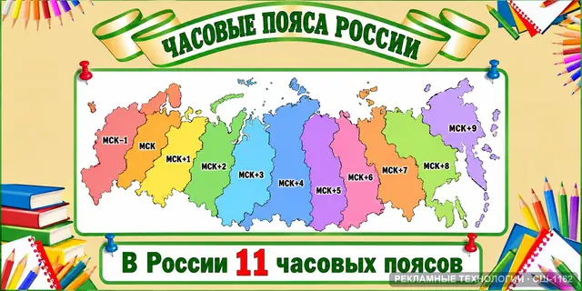 СШ-1182 · Часовые пояса России