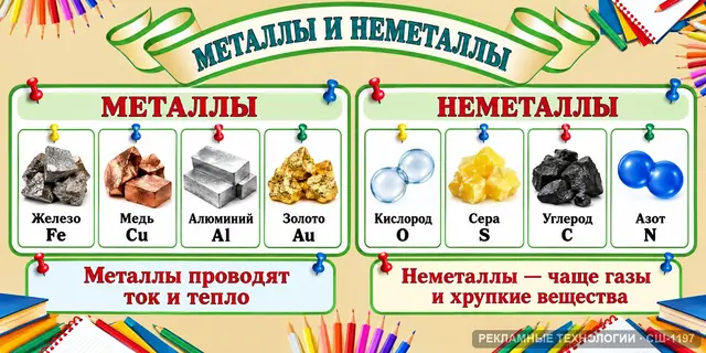 СШ-1197 · Неметаллы и металлы