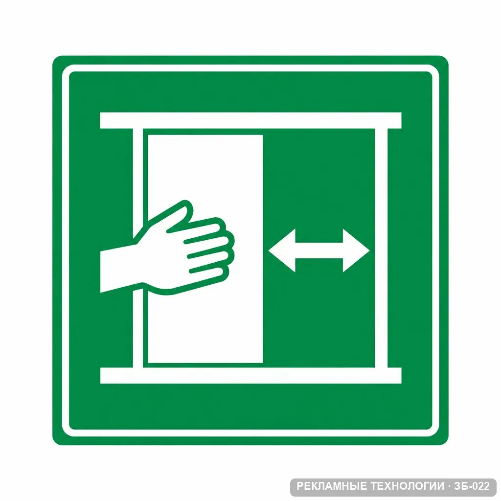 Знак E20 «Для открывания сдвинуть», ЗБ-022