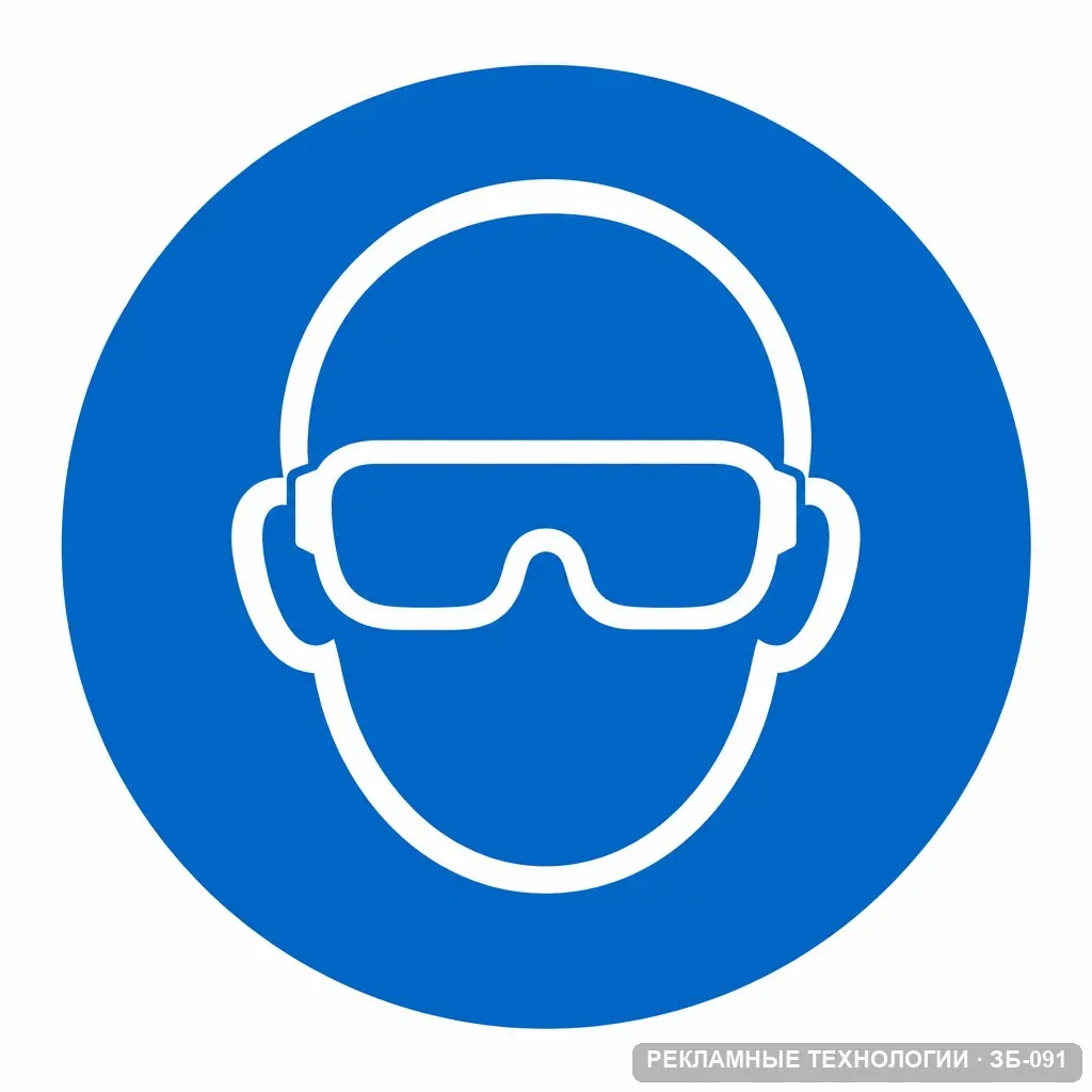 Знак M01 «Работать в защитных очках», ЗБ-091