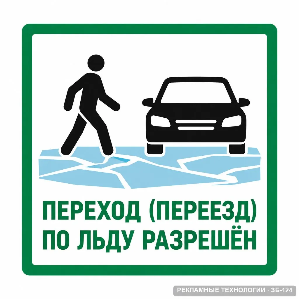 Переход (переезд) по льду разрешён, ЗБ-124