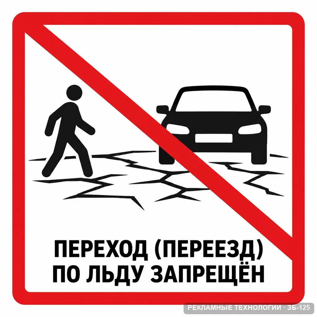 Переход (переезд) по льду запрещён, ЗБ-125