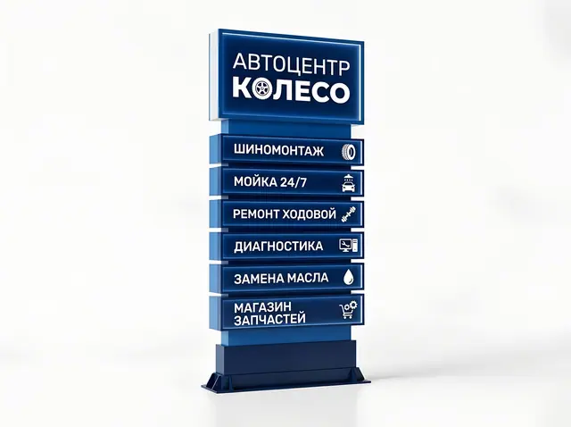 П-019 · Стела для автосервиса и автомойки со сменной информацией