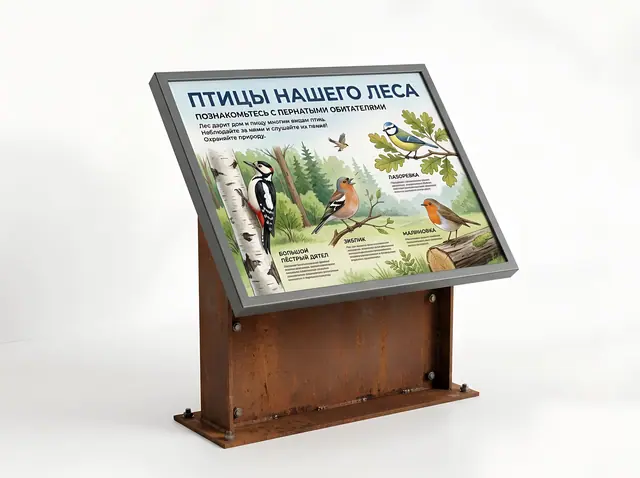 С-055 · Наклонный стенд-пюпитр для экотропы и парка