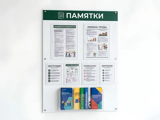 С-002 · Стенд с карманами А5 и комбинированный
