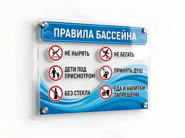 С-035 · Стенд правил посещения бассейна и аквазоны