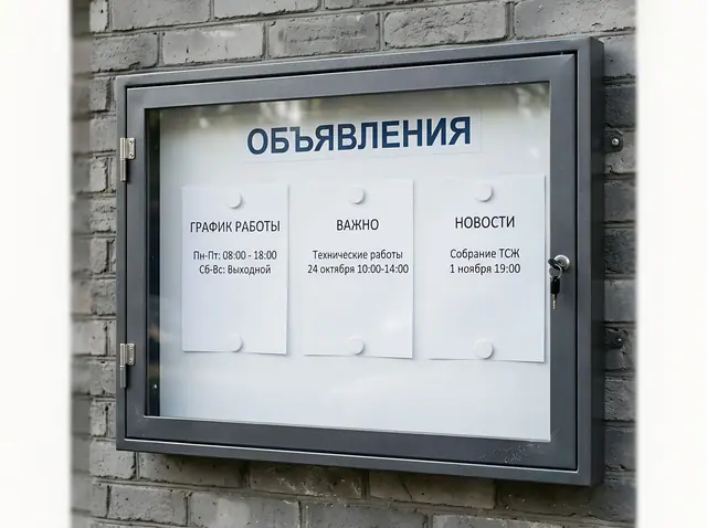 С-014 · Уличный стенд-витрина с дверцей и замком