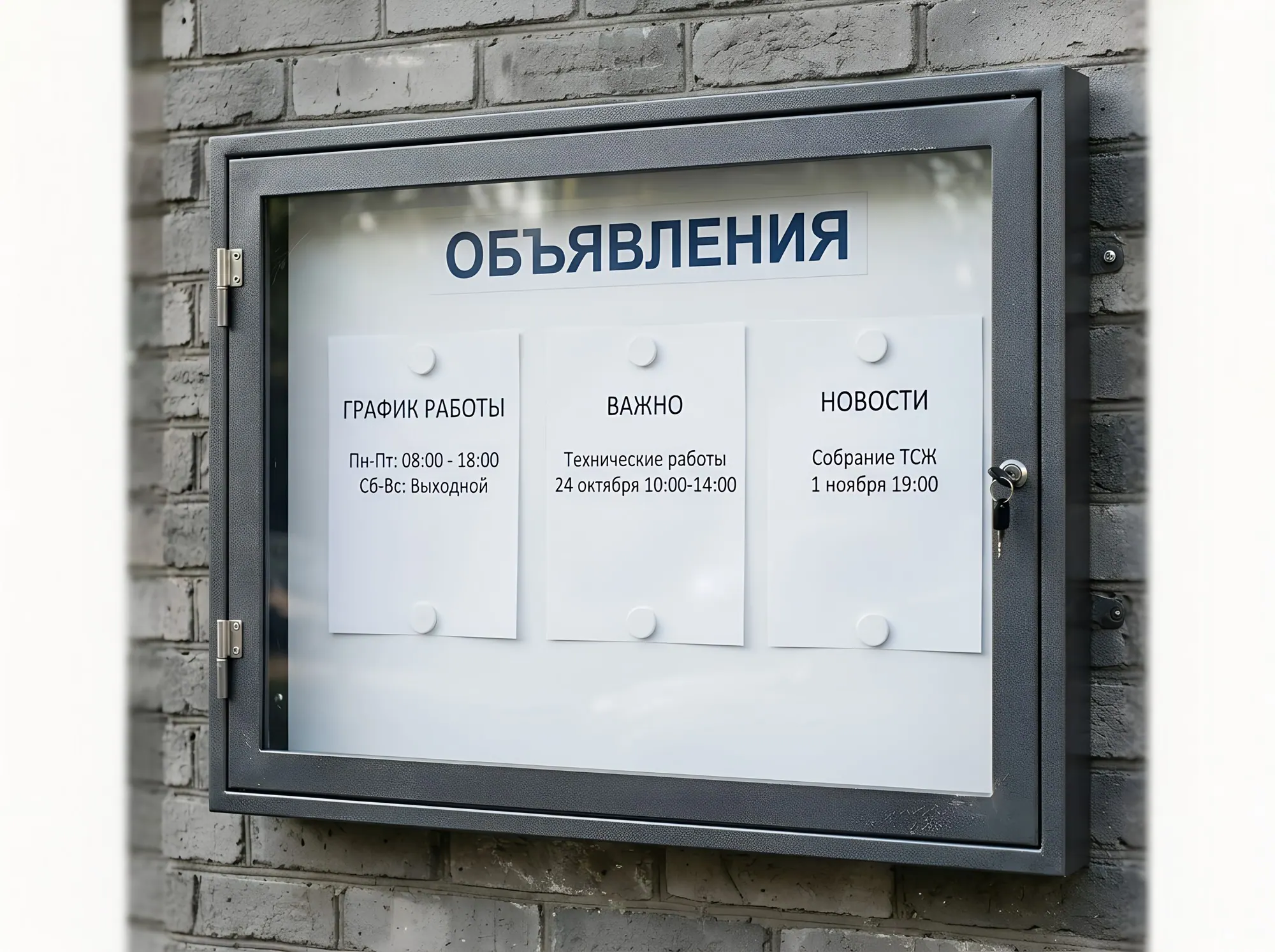 Стенд «Уличный стенд-витрина с дверцей и замком», С-014