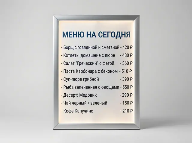 В-018 · Световое табло «Меню на текущий день»