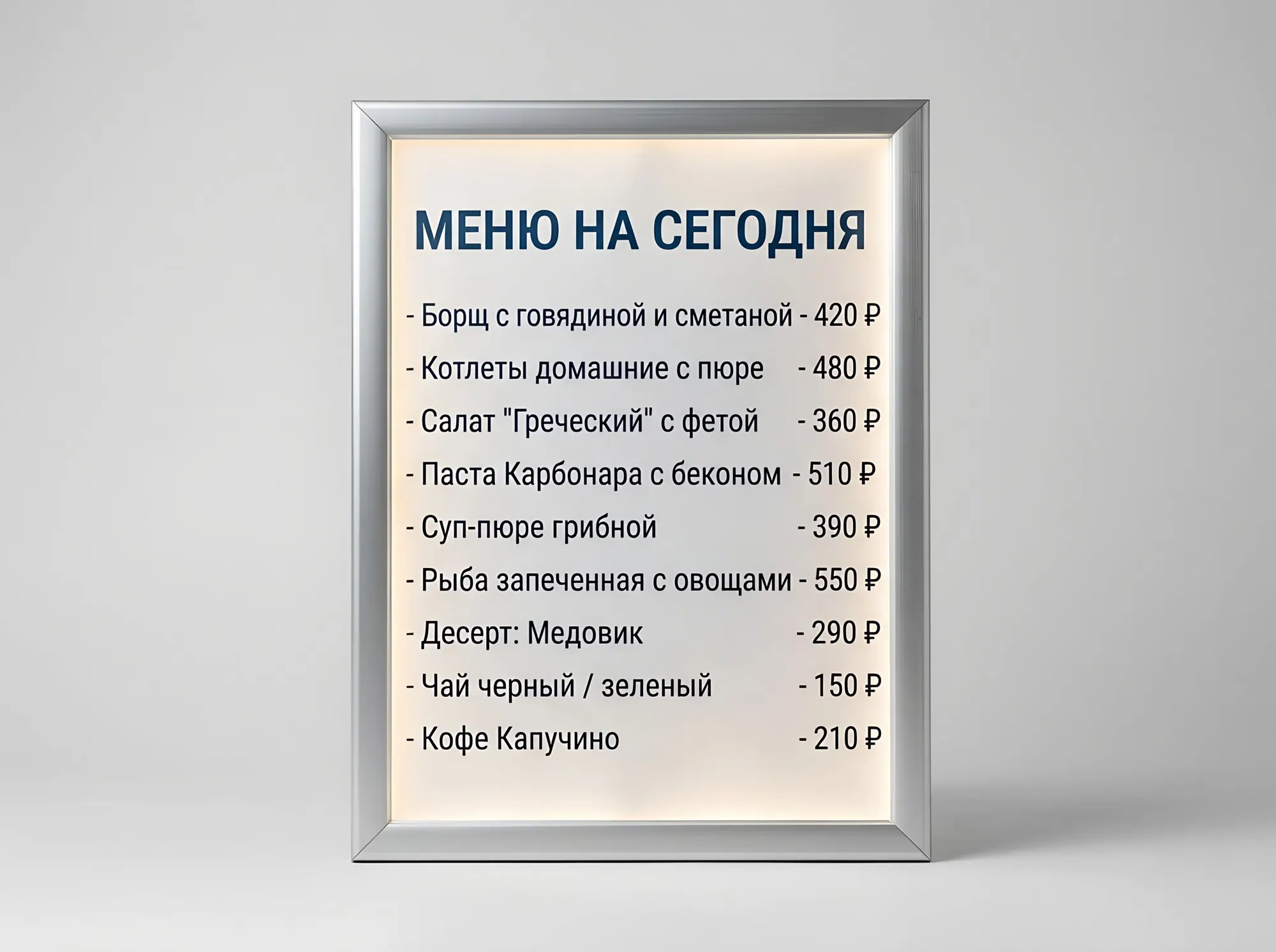 Световое табло «Меню на текущий день», В-018