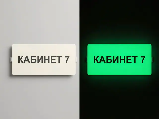 Т-099 · Светящаяся в темноте кабинетная табличка