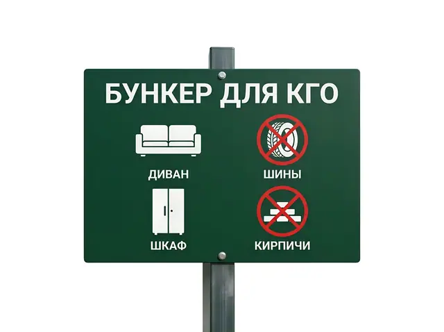 Б-027 · Табличка «Бункер для крупногабаритных отходов (КГО)»