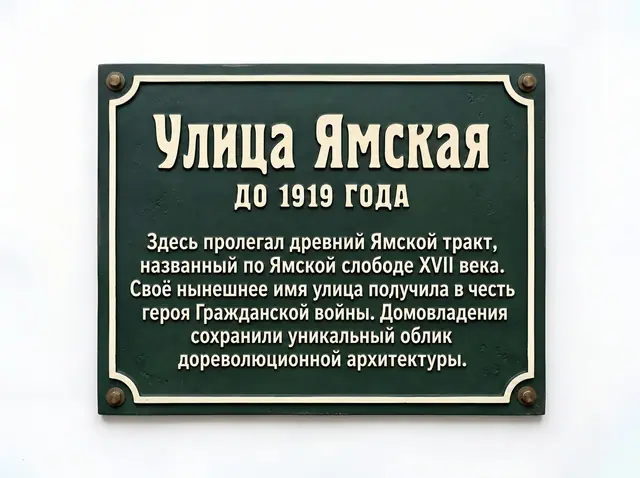 А-012 · Табличка с историческим названием и справкой об улице