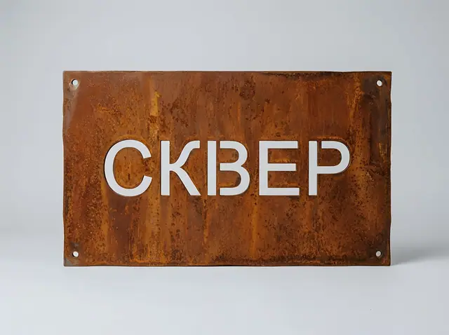 Т-071 · Табличка из кортеновской стали