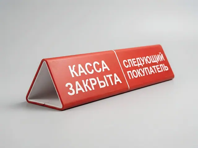 Т-085 · Табличка на кассовую ленту «Касса закрыта»
