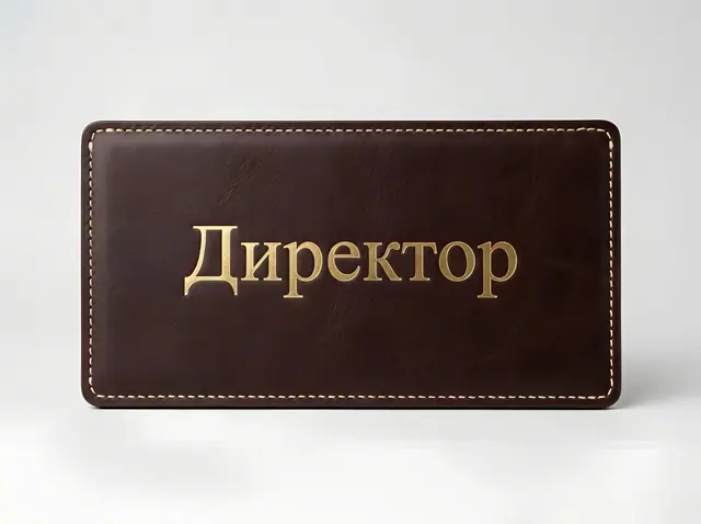 Т-068 · Табличка в кожаной отделке