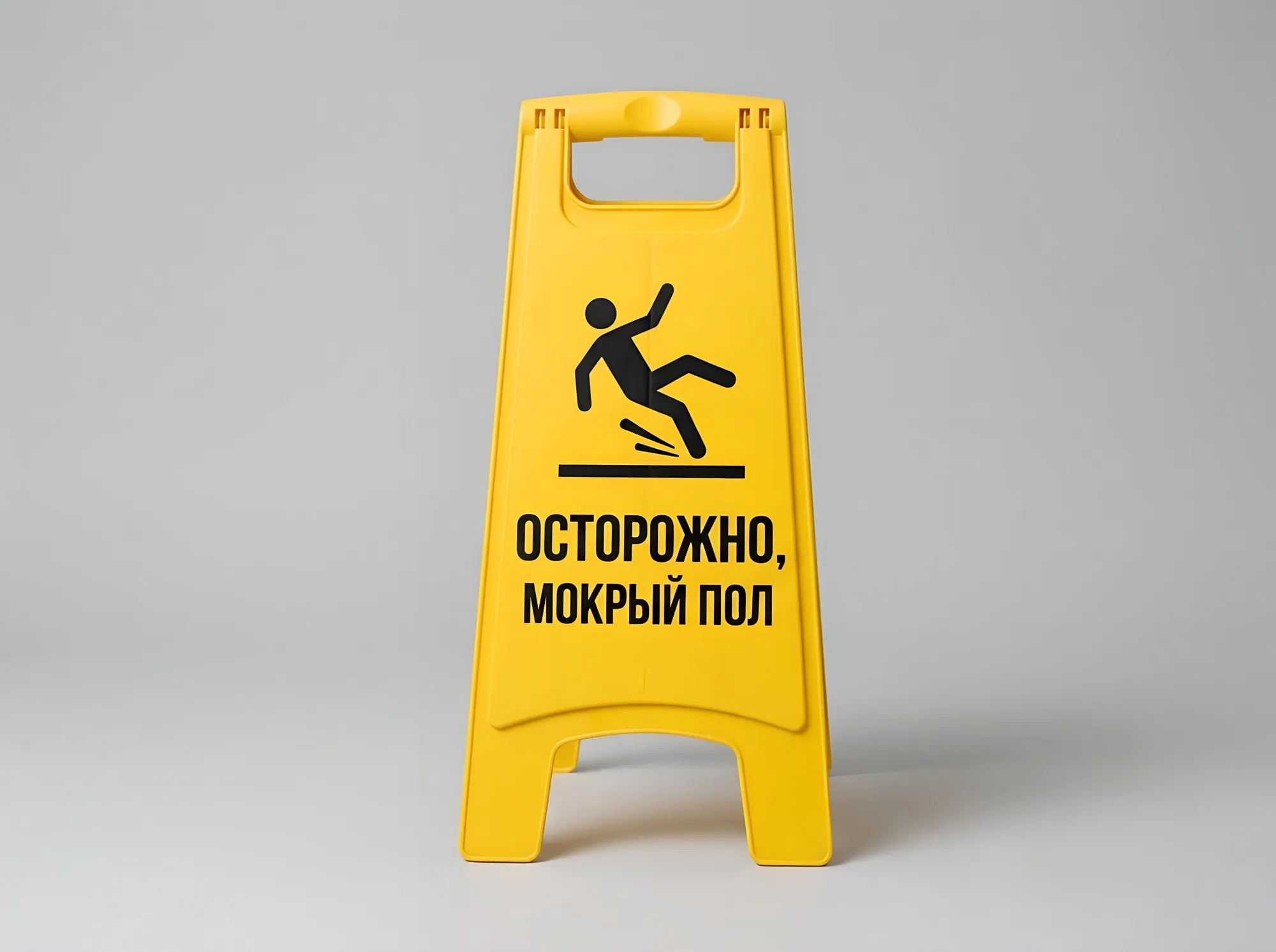 Складная табличка «Осторожно, мокрый пол», Т-079