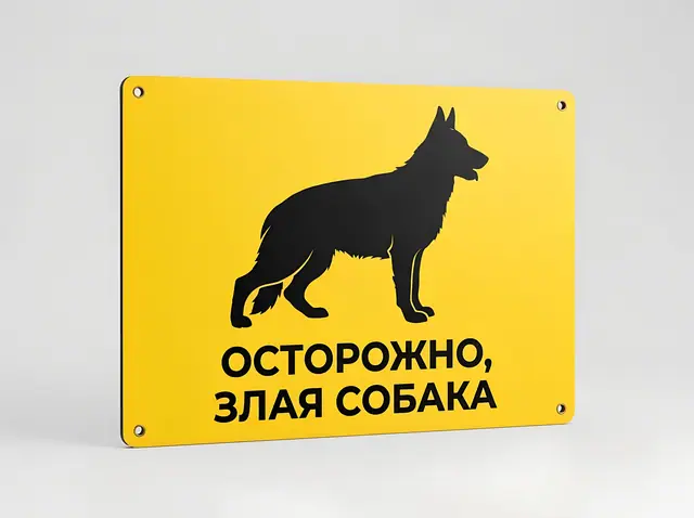 Т-050 · Табличка «Осторожно, злая собака»
