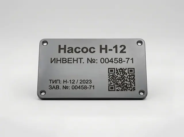Т-041 · Табличка-паспорт оборудования с QR-кодом
