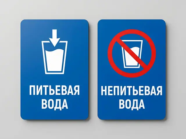 Т-086 · Табличка «Питьевая вода» / «Техническая вода»