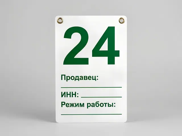 Т-109 · Табличка продавца и номер торгового места