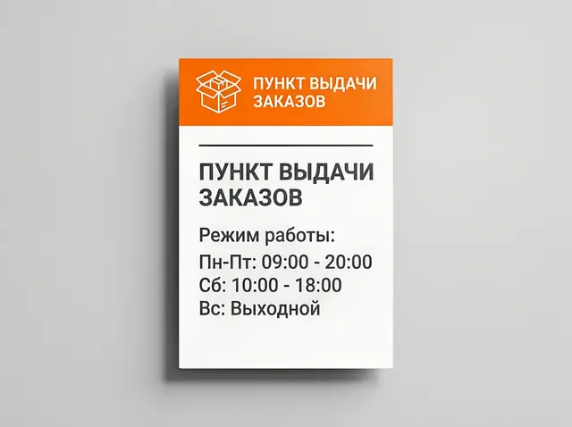 Т-062 · Табличка пункта выдачи заказов