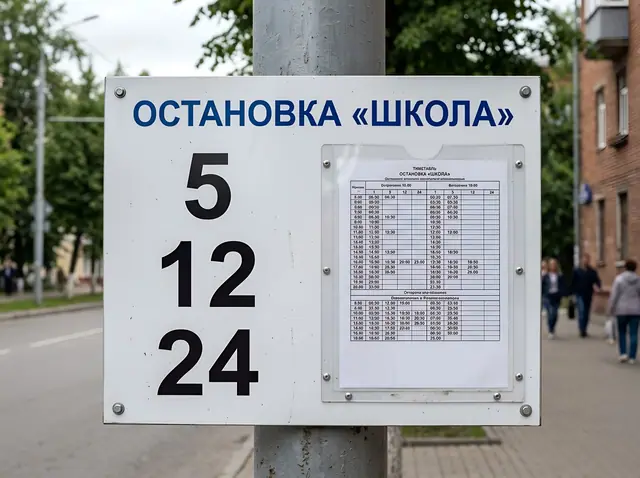 Т-026 · Табличка с расписанием движения на остановке