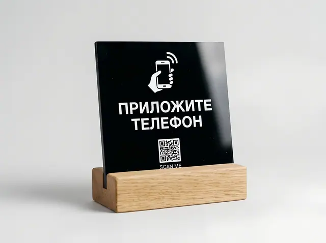 Т-042 · Табличка с NFC-меткой «Приложите телефон»
