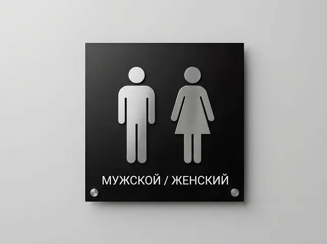 Т-060 · Табличка санузла с объёмной пиктограммой