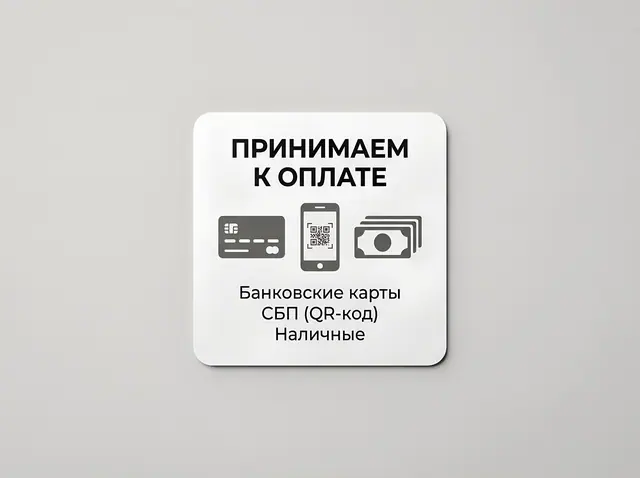 Т-105 · Табличка и наклейка «Способы оплаты»