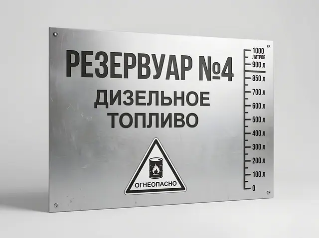 Т-102 · Таблички на резервуары и ёмкости