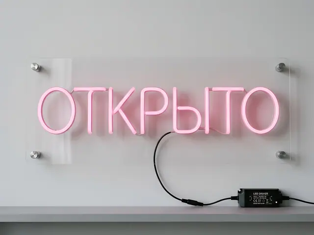 В-029 · Световое табло «Открыто» для витрины и двери