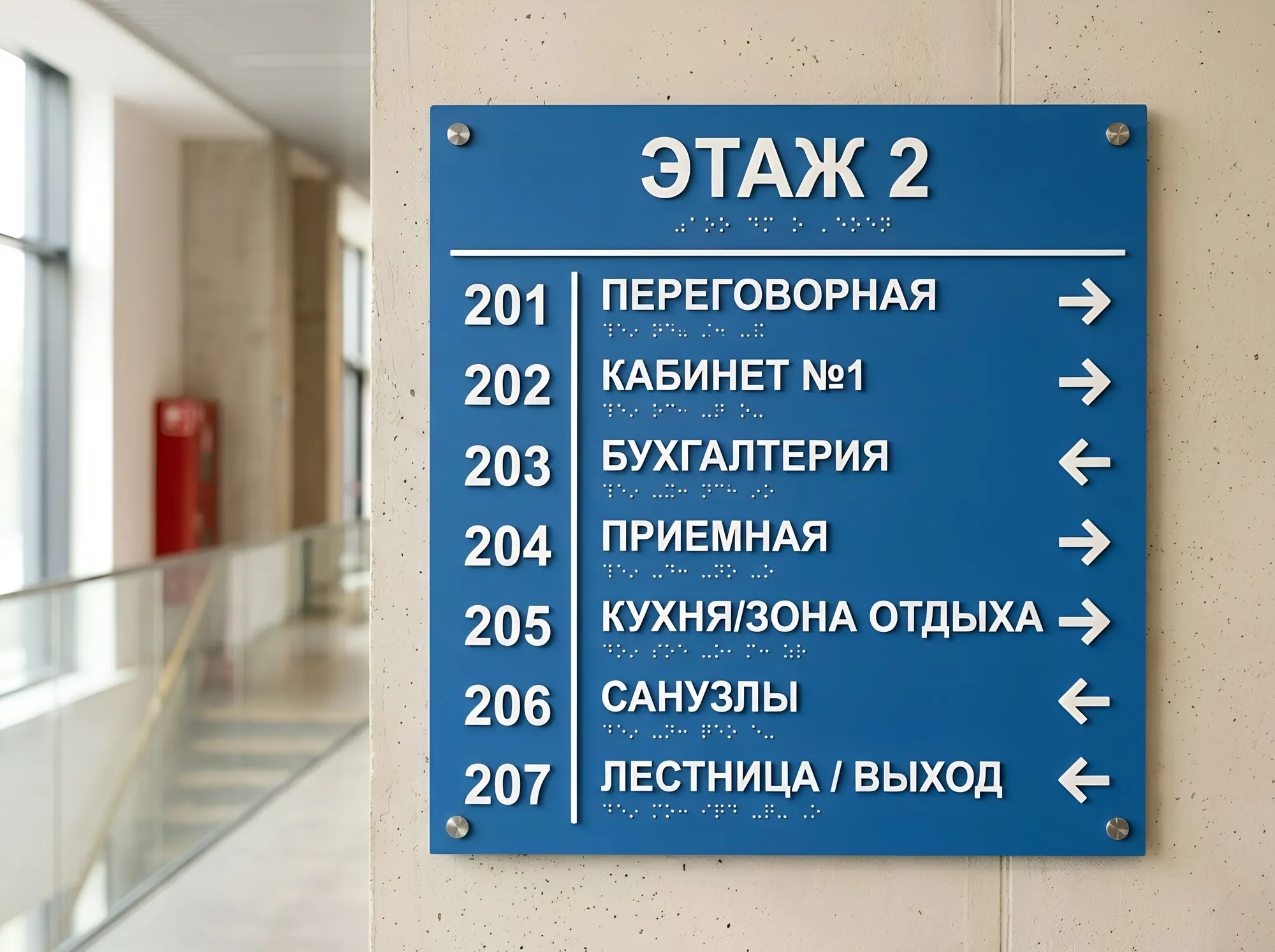 Тактильный указатель служб этажа, К-035