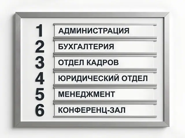 Н-018 · Указатель служб по этажам в лифтовом холле