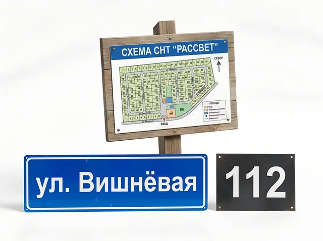 А-014 · Указатели улиц и номеров участков для СНТ и посёлков