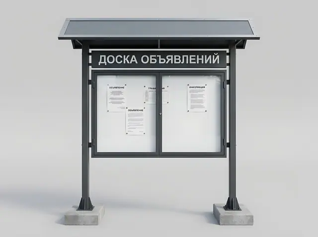 С-167 · Уличный стенд с козырьком на пригрузах