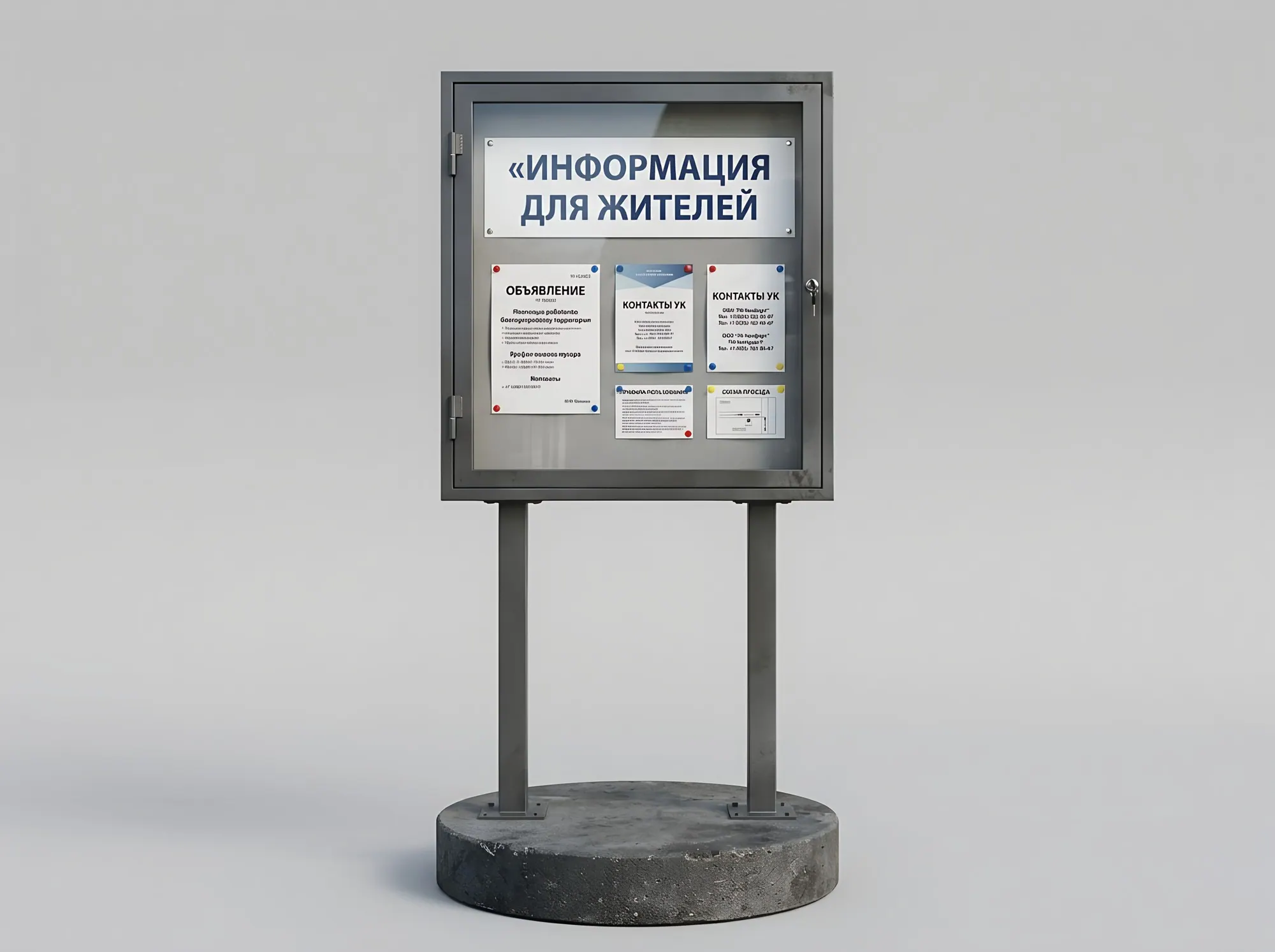 Стенд «Двусторонняя витрина с замком на пригрузах», С-168