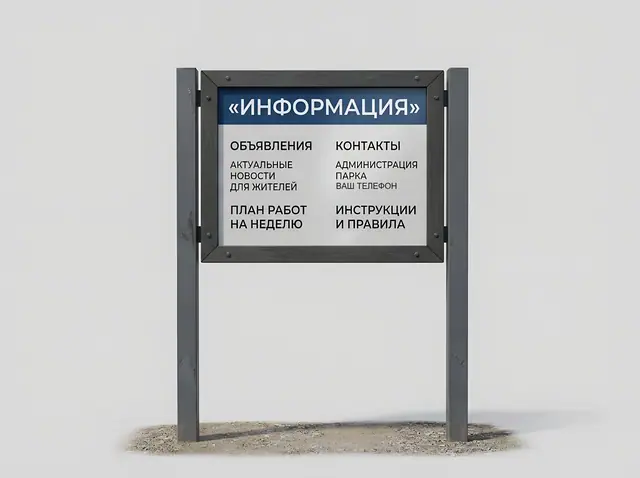 С-182 · Уличный стенд на бетонируемых стойках