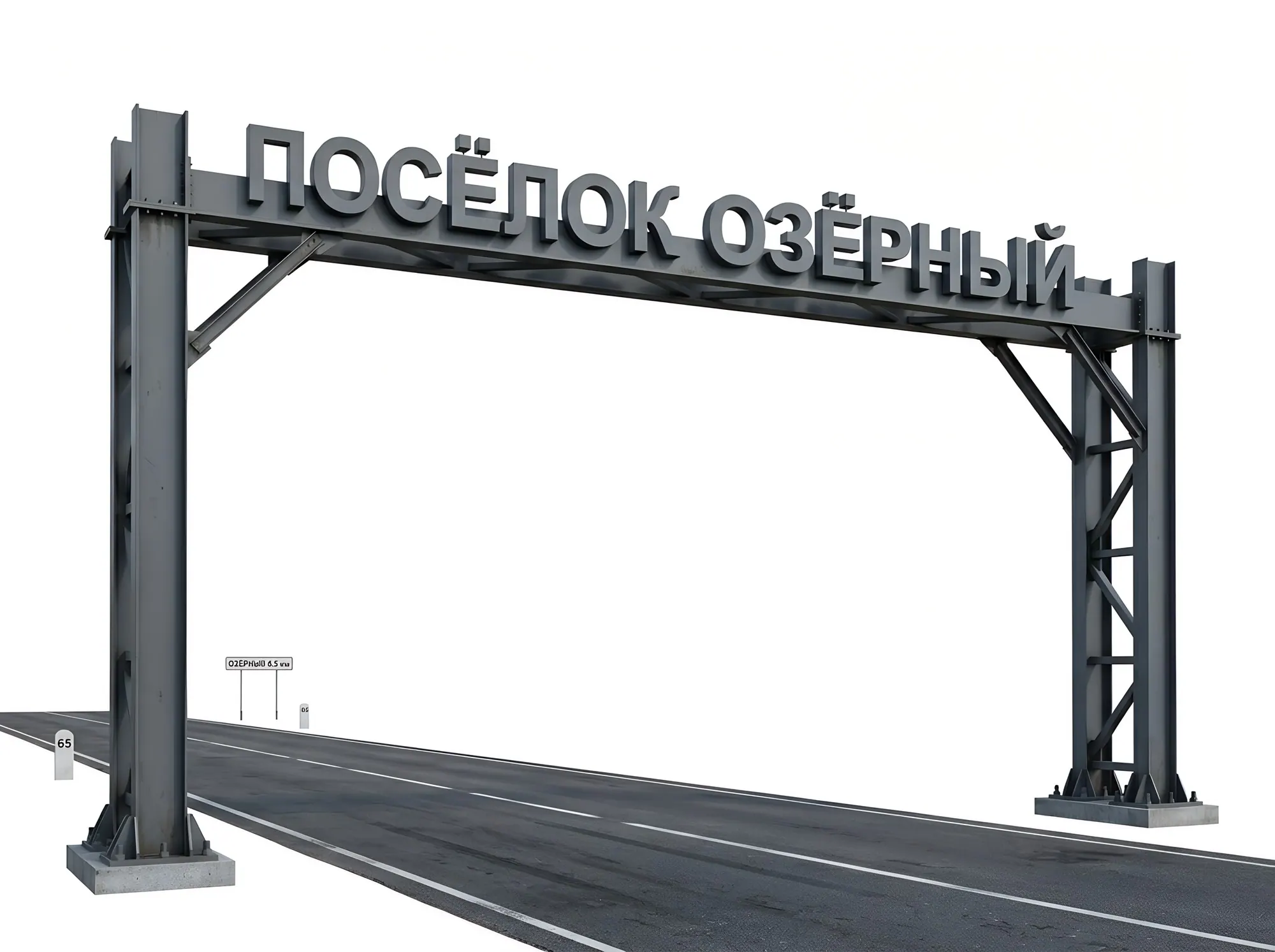 Въездная арка-портал с названием, П-020