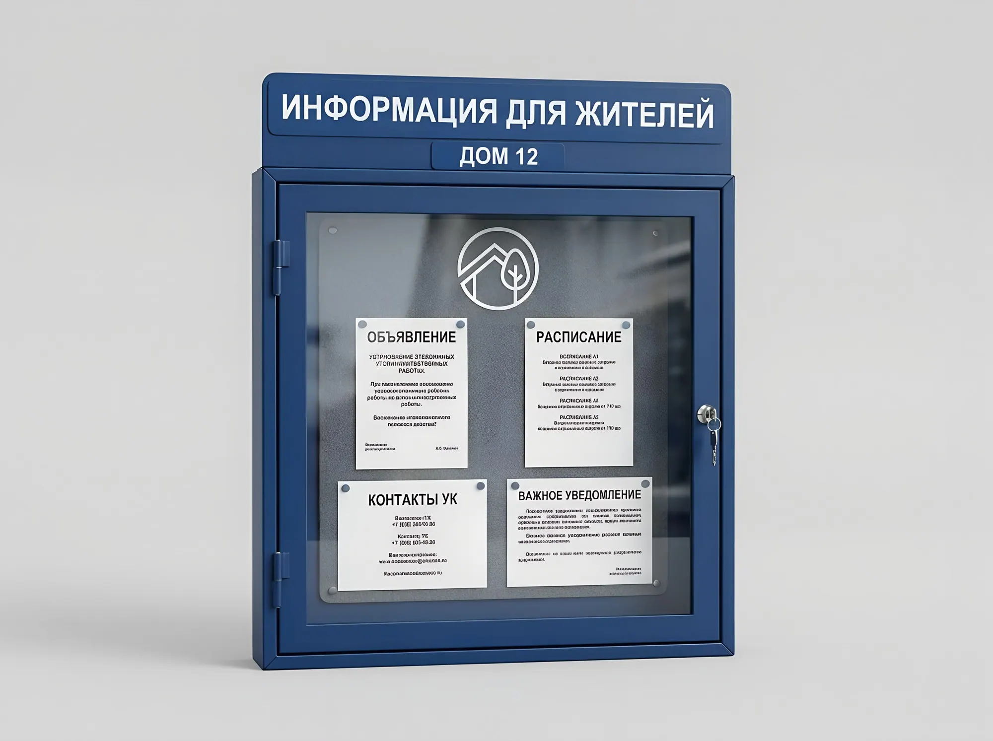 Стенд «Витрины в едином стиле для района» для ЖКХ и подъездов, С-179