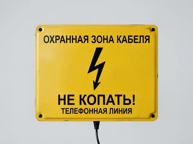 Т-090 · Знаки охранной зоны кабеля и газопровода